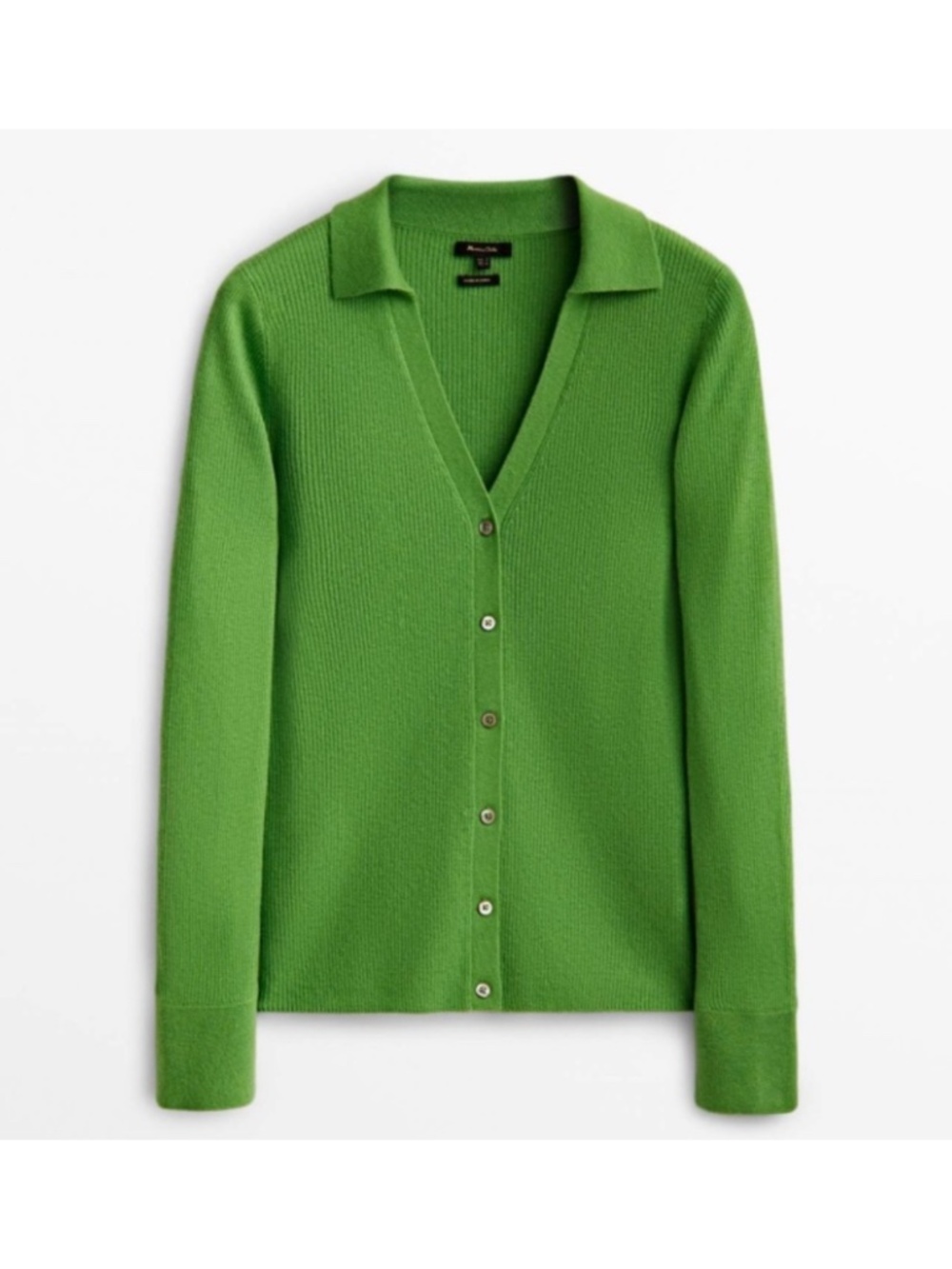 Massimo DUTTI green cashmere blend cardigan sweater
